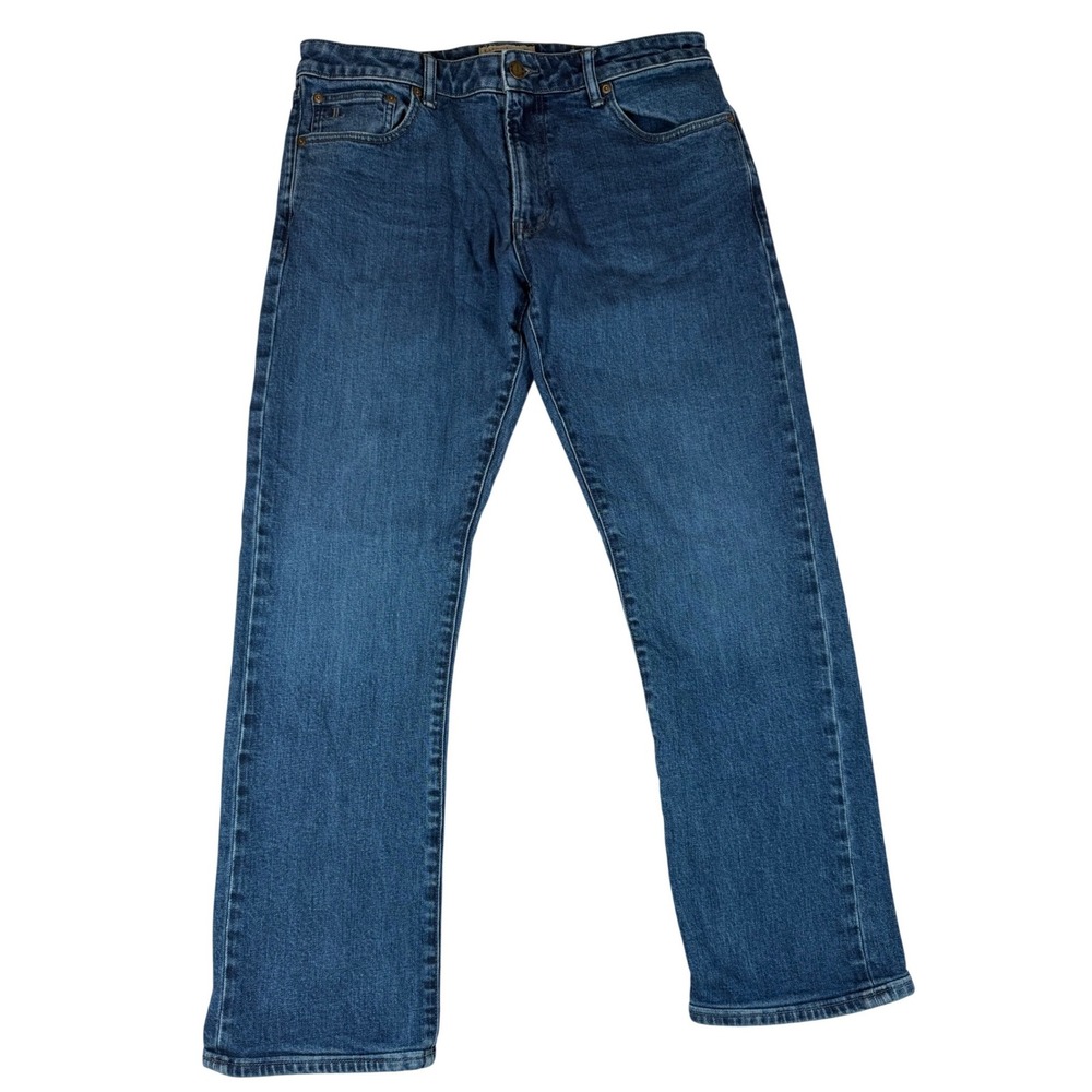 Lucchese Jesse Slim Straight Jeans Mens 34"x28" Blue Italian Fabric‎ Denim Pants